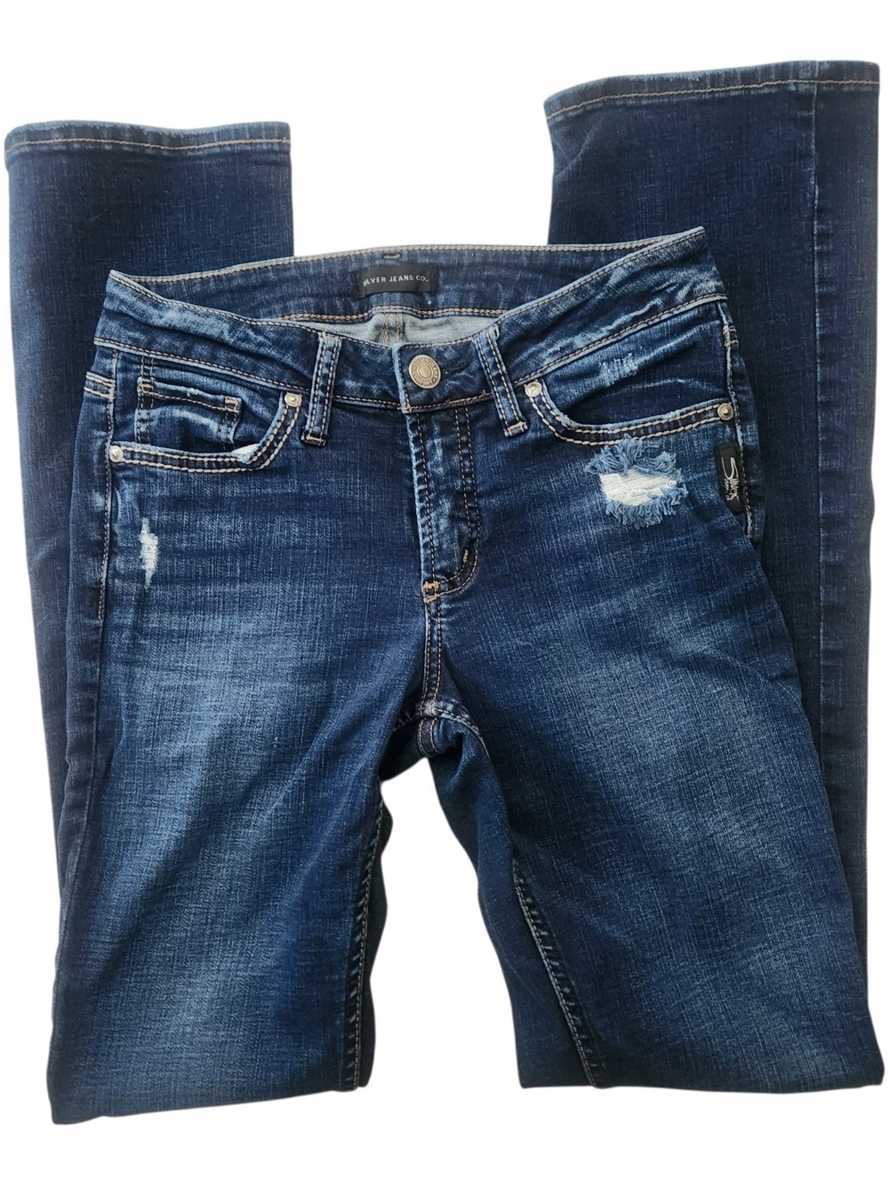 Silver Jeans Elyse Slim Boot  Jeans with Light Distressing Size W25 L33 Country